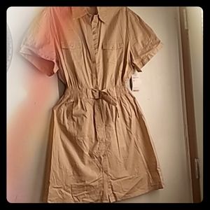 Millenium tan button down dress
